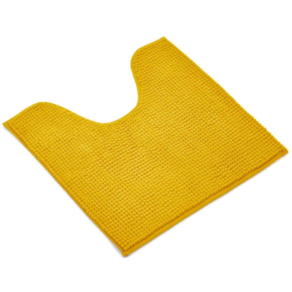 Ochre Shaggy Noodle Bath Mat 50 x 80cm - Yellow, Polyester