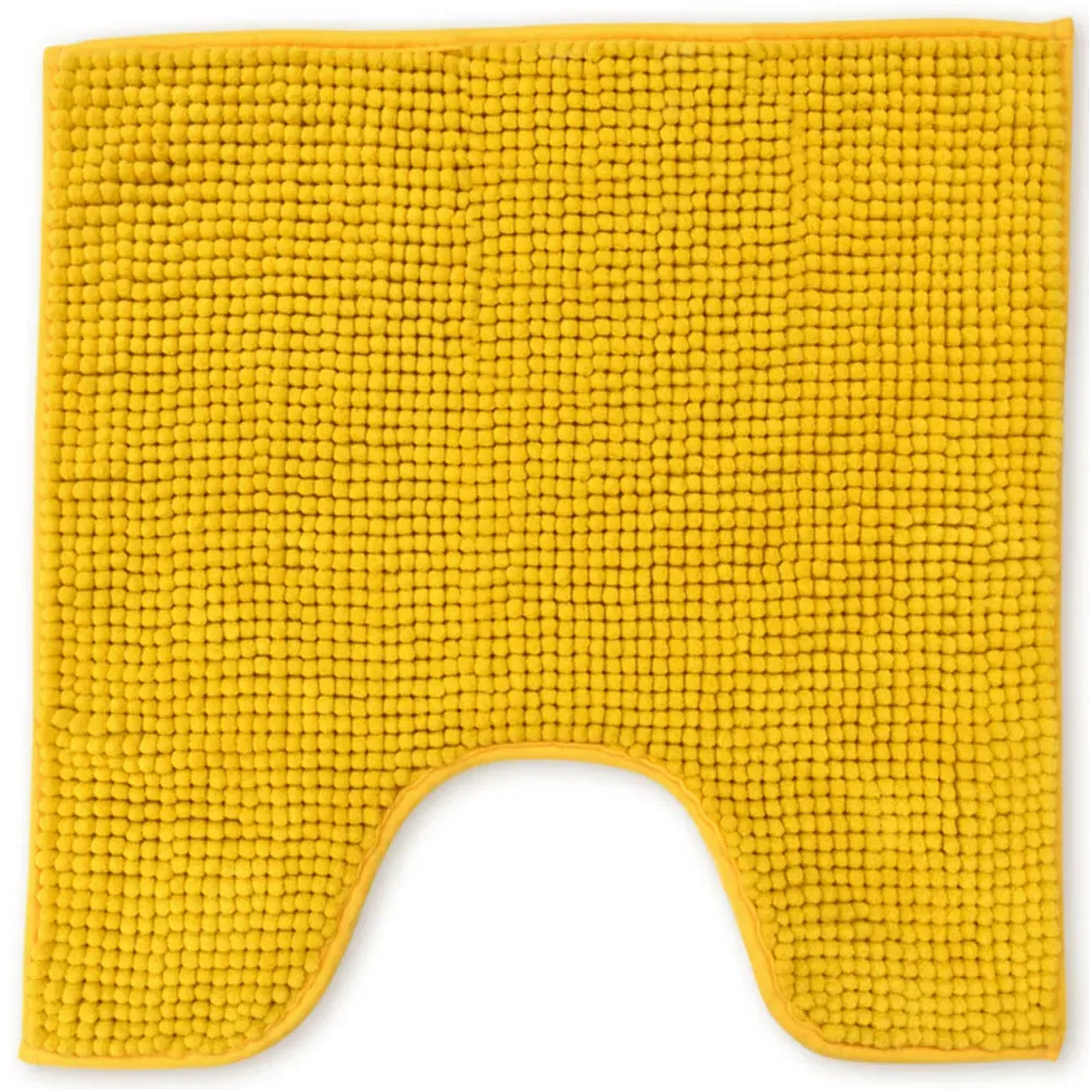 Ochre Shaggy Noodle Bath Mat 50 x 80cm - Yellow, Polyester