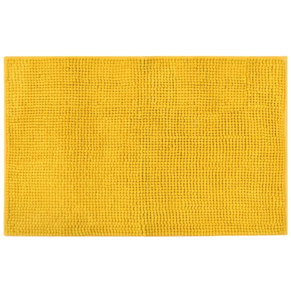 Ochre Shaggy Noodle Bath Mat 50 x 80cm - Yellow, Polyester image