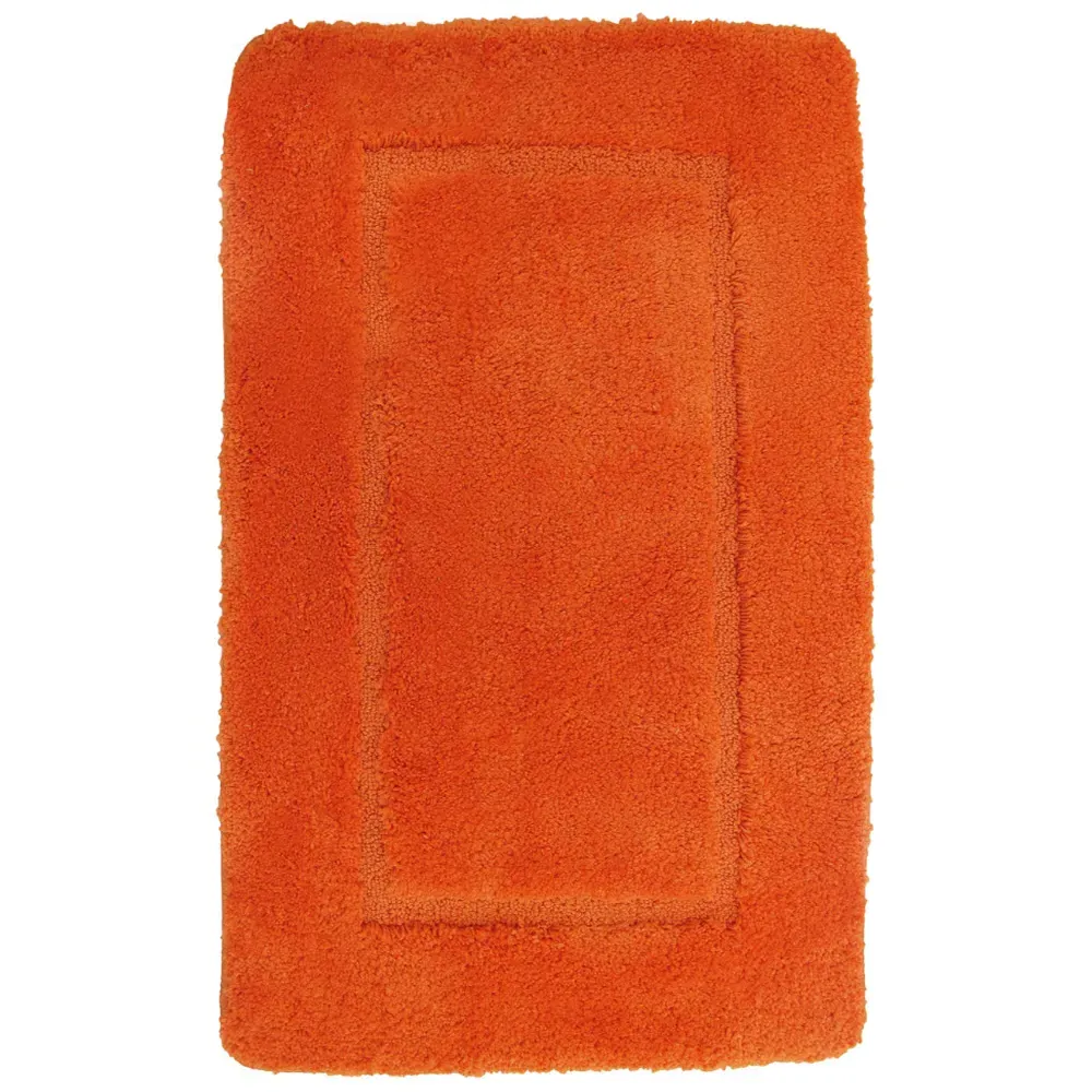 Orange Micro Fibre Bath Mat Set - Orange, Polyester