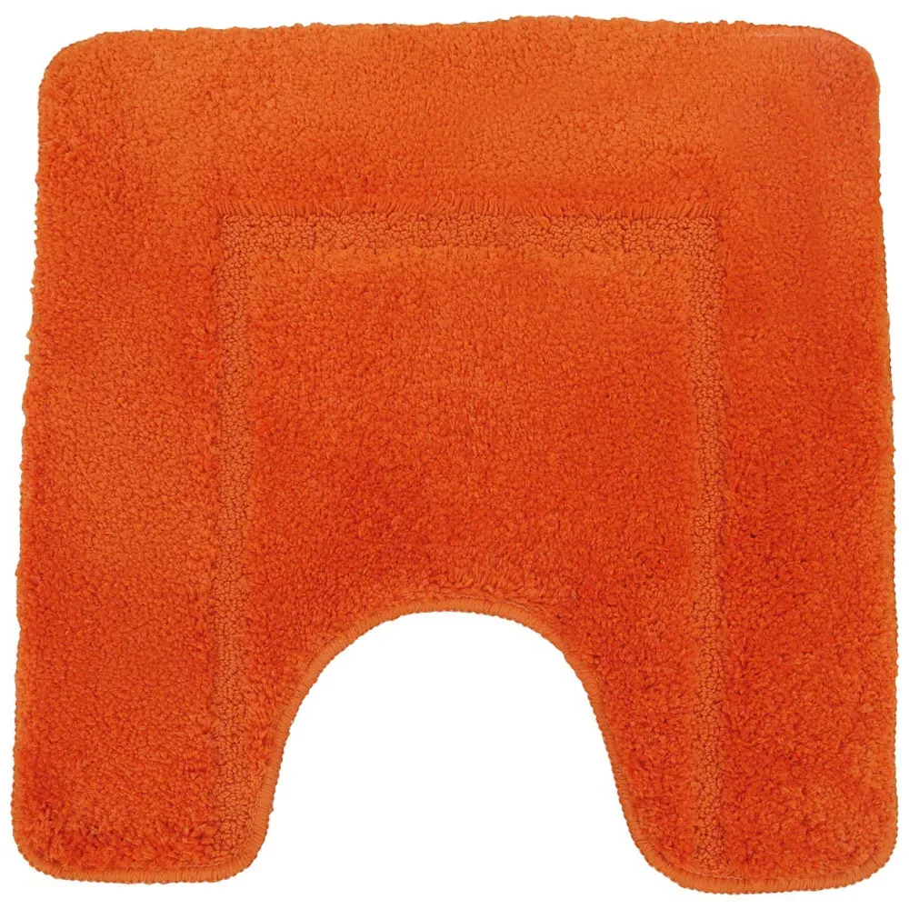 Orange Micro Fibre Bath Mat Set - Orange, Polyester