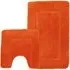 Orange Micro Fibre Bath Mat Set - Orange, Polyester