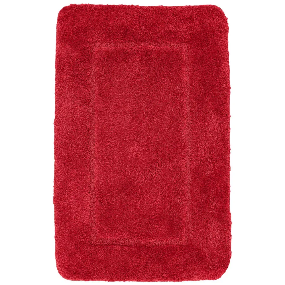 Red Micro Fibre Bath Mat Set - Red, Polyester