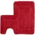 Red Micro Fibre Bath Mat Set - Red, Polyester