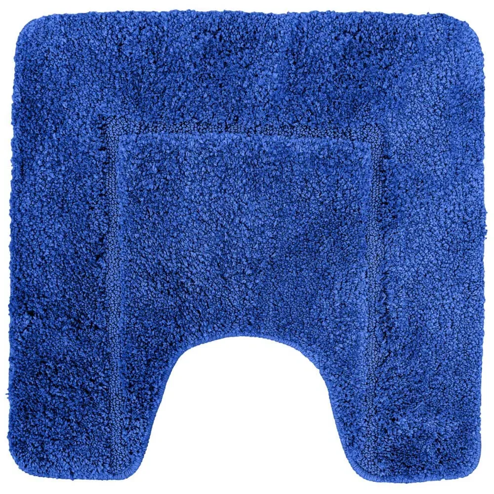 Royal Micro Fibre Bath Mat Set - Blue, Polyester