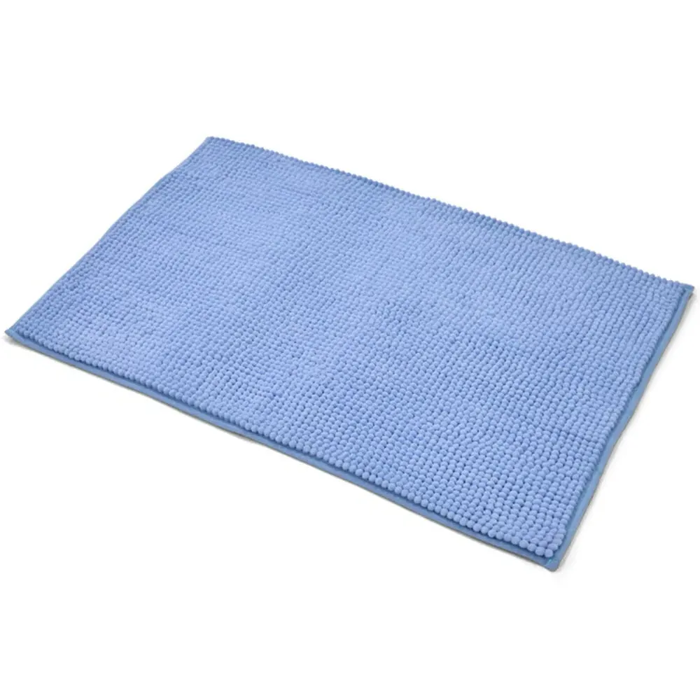Shaggy Noodle Bath Mat 50 x 80cm - Blue, Polyester image