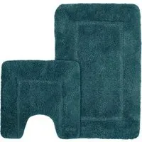 Velosso Bath Mat Set - Indigo, Microfibre