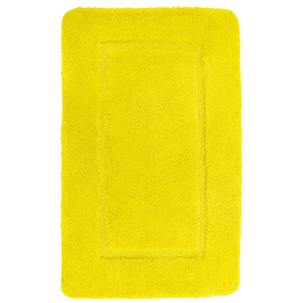 Yellow Micro Fibre Bath Mat Set - Yellow, Polyester