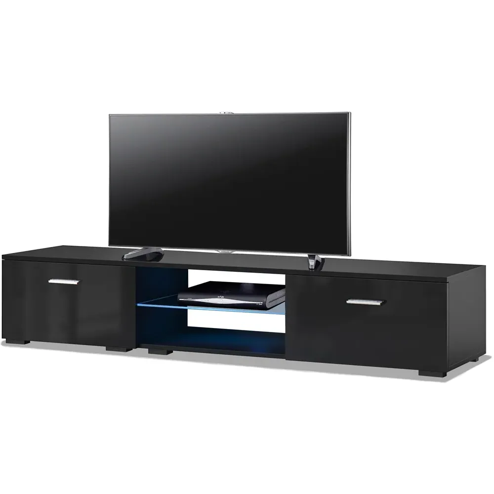 Avior 1600 2 Door TV Cabinet with LED Lighting - Black