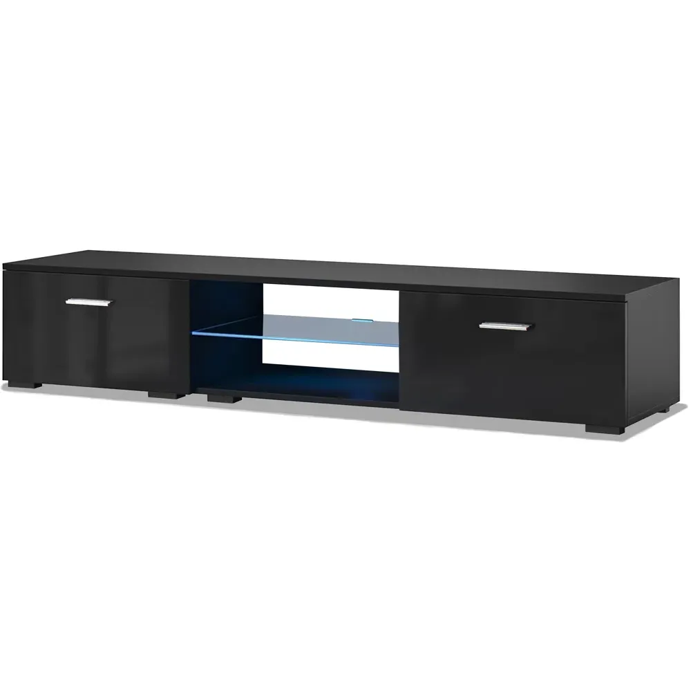 Avior 1600 2 Door TV Cabinet with LED Lighting - Black