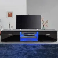 Avior 1600 2 Door TV Cabinet with LED Lighting - Black