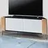 Corvus 2 Door Corner TV Cabinet with Storage - Black Oak, White