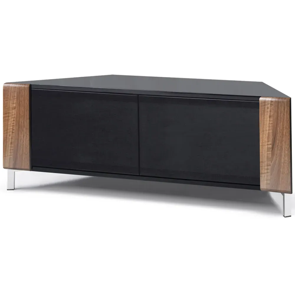 Corvus 2 Door Corner TV Cabinet with Storage - Black, Walnut