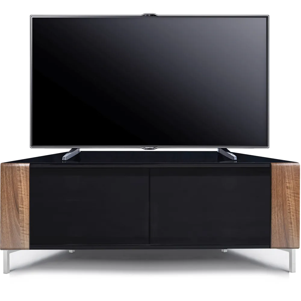 Corvus 2 Door Corner TV Cabinet with Storage - Black, Walnut