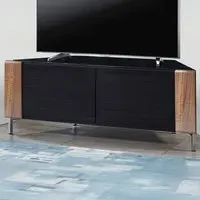 Corvus 2 Door Corner TV Cabinet with Storage - Black, Walnut