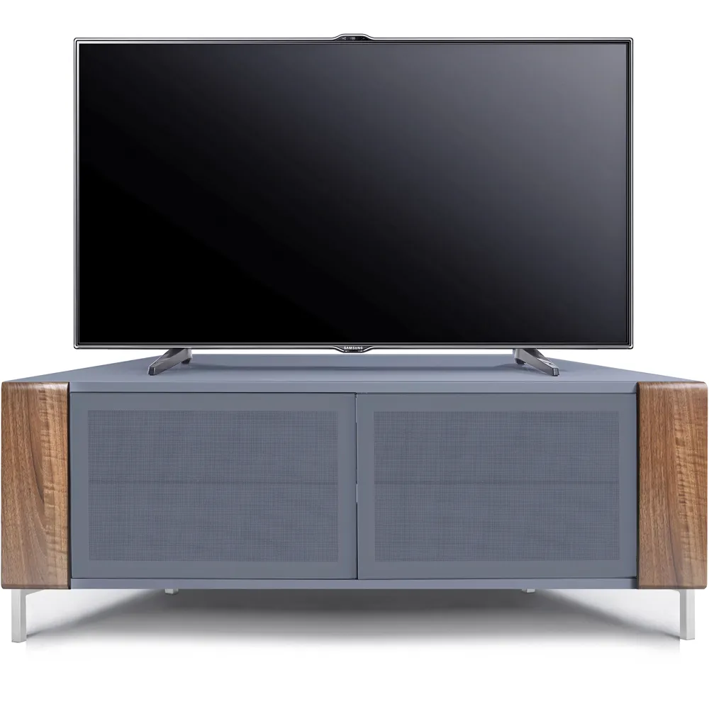 Corvus 2 Door Corner TV Cabinet with Storage - Grey, Walnut