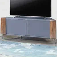 Corvus 2 Door Corner TV Cabinet with Storage - Grey, Walnut