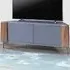 Corvus 2 Door Corner TV Cabinet with Storage - Grey, Walnut