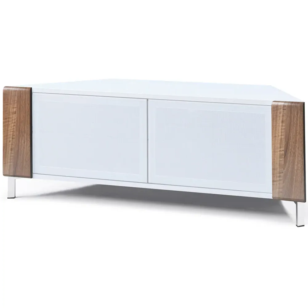 Corvus 2 Door Corner TV Cabinet with Storage - White, Walnut