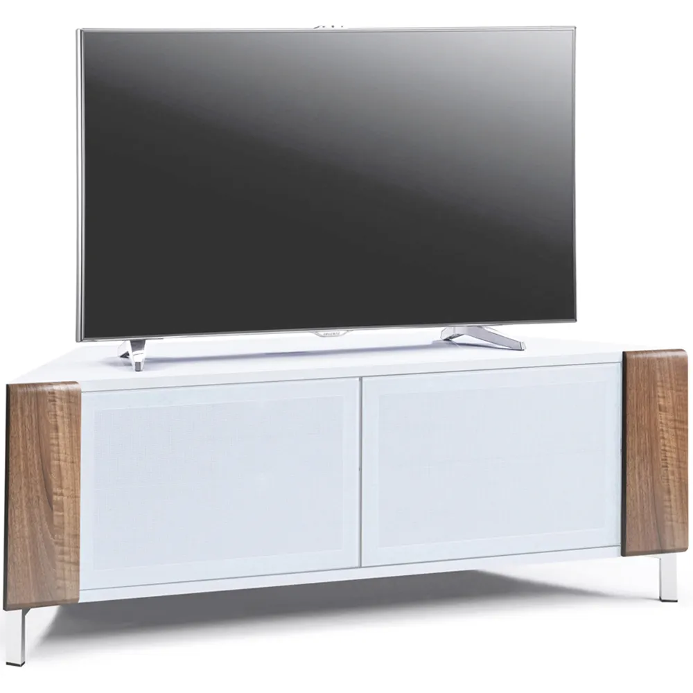 Corvus 2 Door Corner TV Cabinet with Storage - White, Walnut