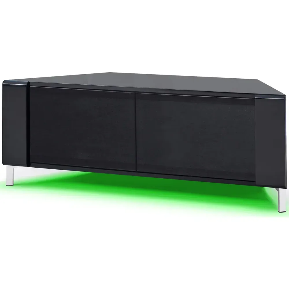 Corvus 2 Door TV Cabinet with LED Lighting - Black