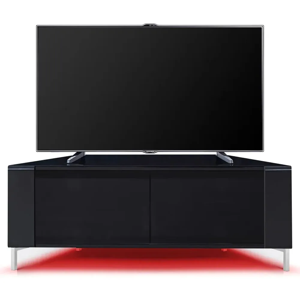 Corvus 2 Door TV Cabinet with LED Lighting - Black