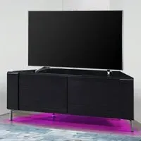 Corvus 2 Door TV Cabinet with LED Lighting - Black