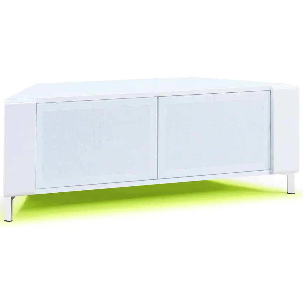 Corvus 2 Door TV Cabinet with LED Lighting - White