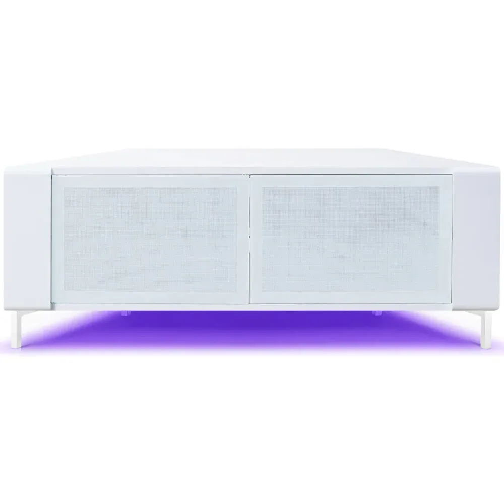 Corvus 2 Door TV Cabinet with LED Lighting - White