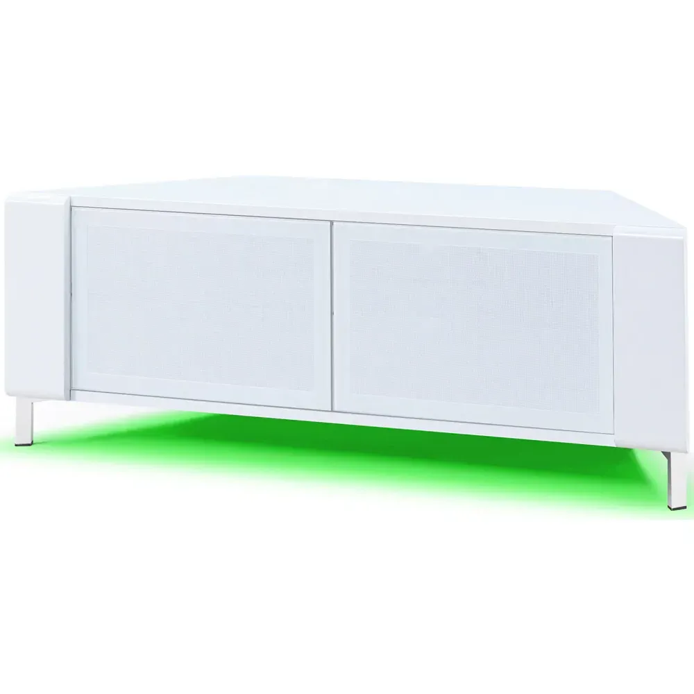Corvus 2 Door TV Cabinet with LED Lighting - White