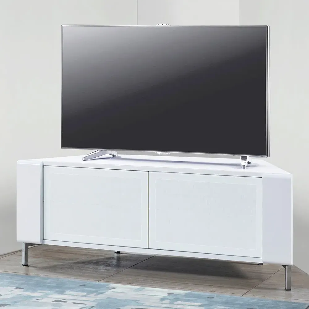 Corvus Corner 2 Door TV Cabinet with Storage - White