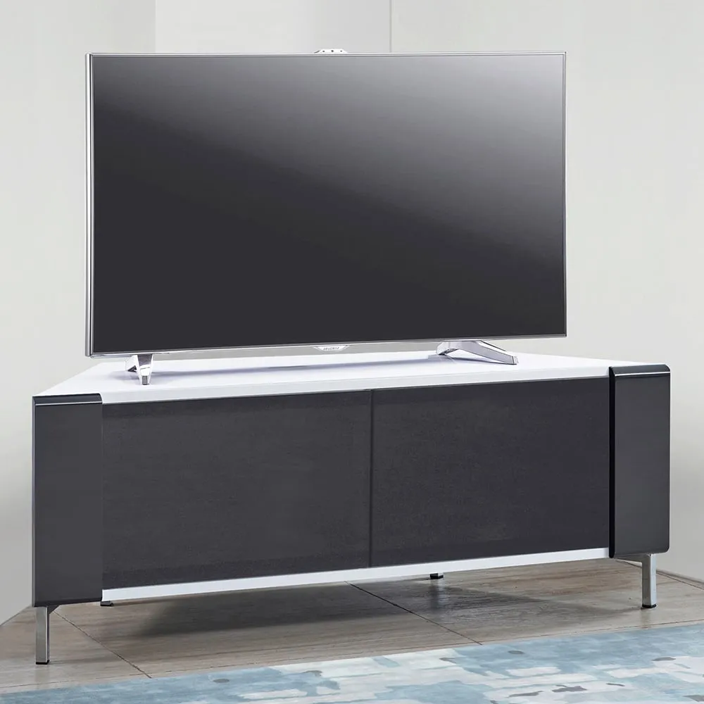 Corvus Corner TV Cabinet with Storage - White, Black