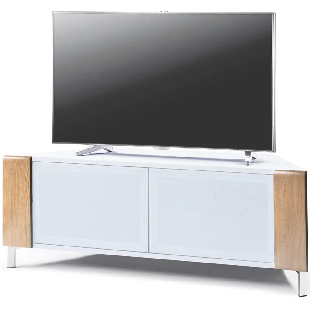 Corvus Corner TV Cabinet with Storage - White, Oak