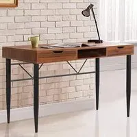 Kenora 2 Drawer Computer Desk - Dark Walnut