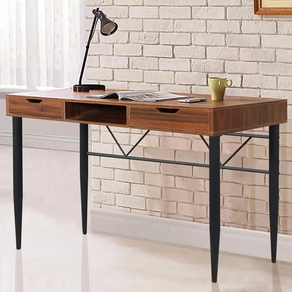 Kenora 2 Drawer Computer Desk - Dark Walnut image