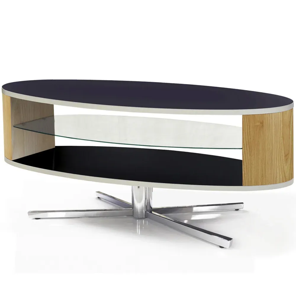 Orbit 2 Shelf TV Cabinet - Black, Oak