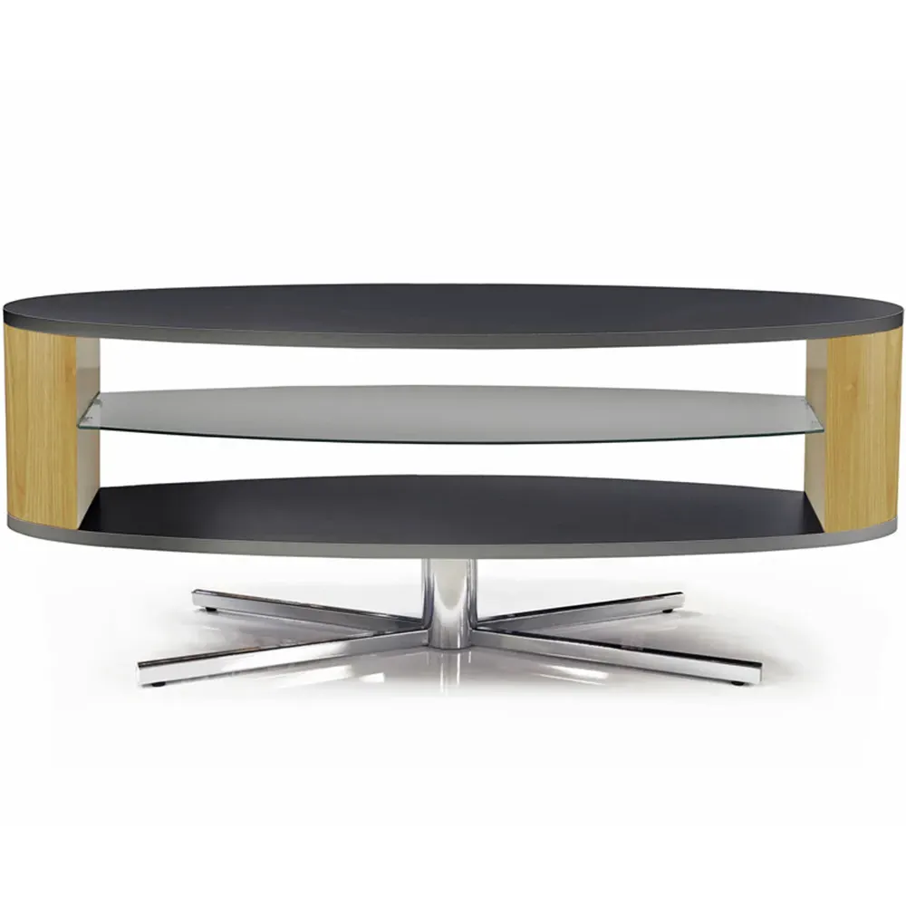 Orbit 2 Shelf TV Cabinet - Black, Oak