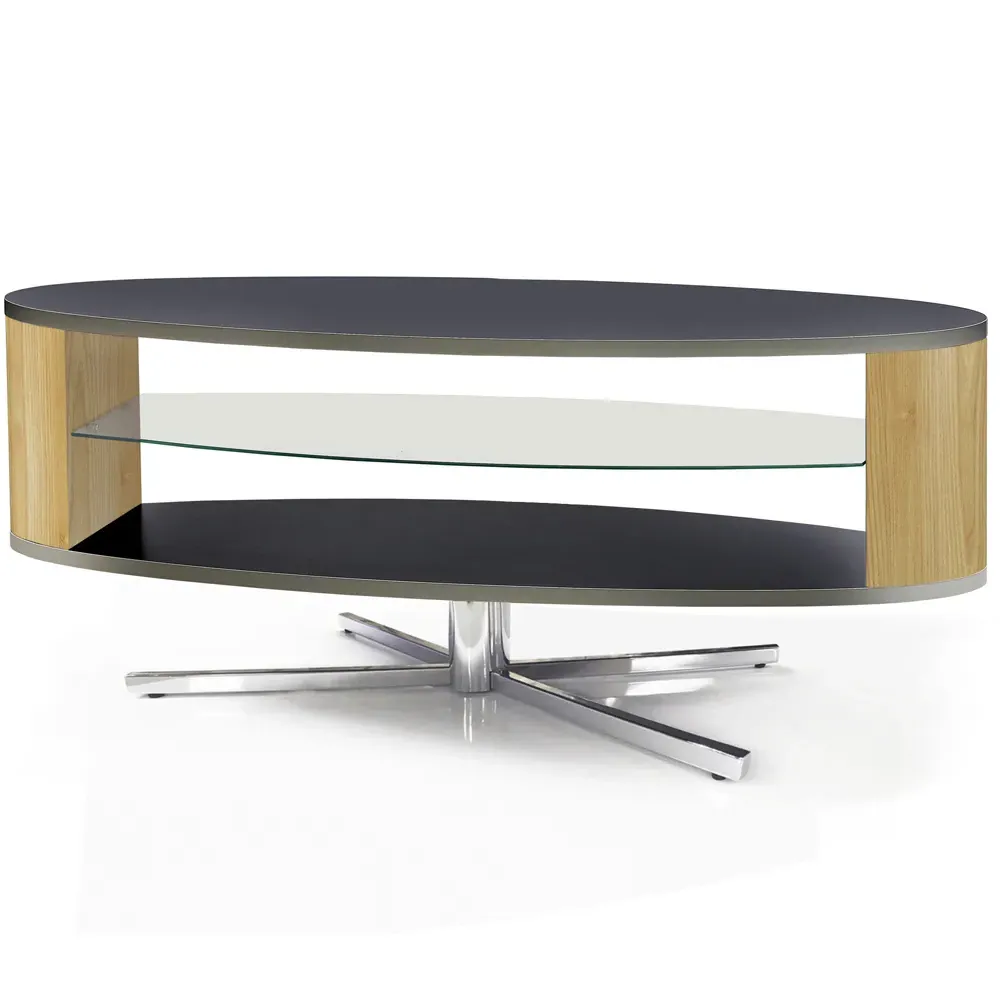 Orbit 2 Shelf TV Cabinet - Black, Oak