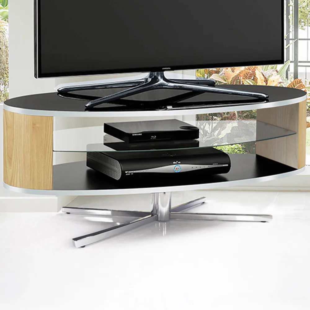 Orbit 2 Shelf TV Cabinet - Black, Oak