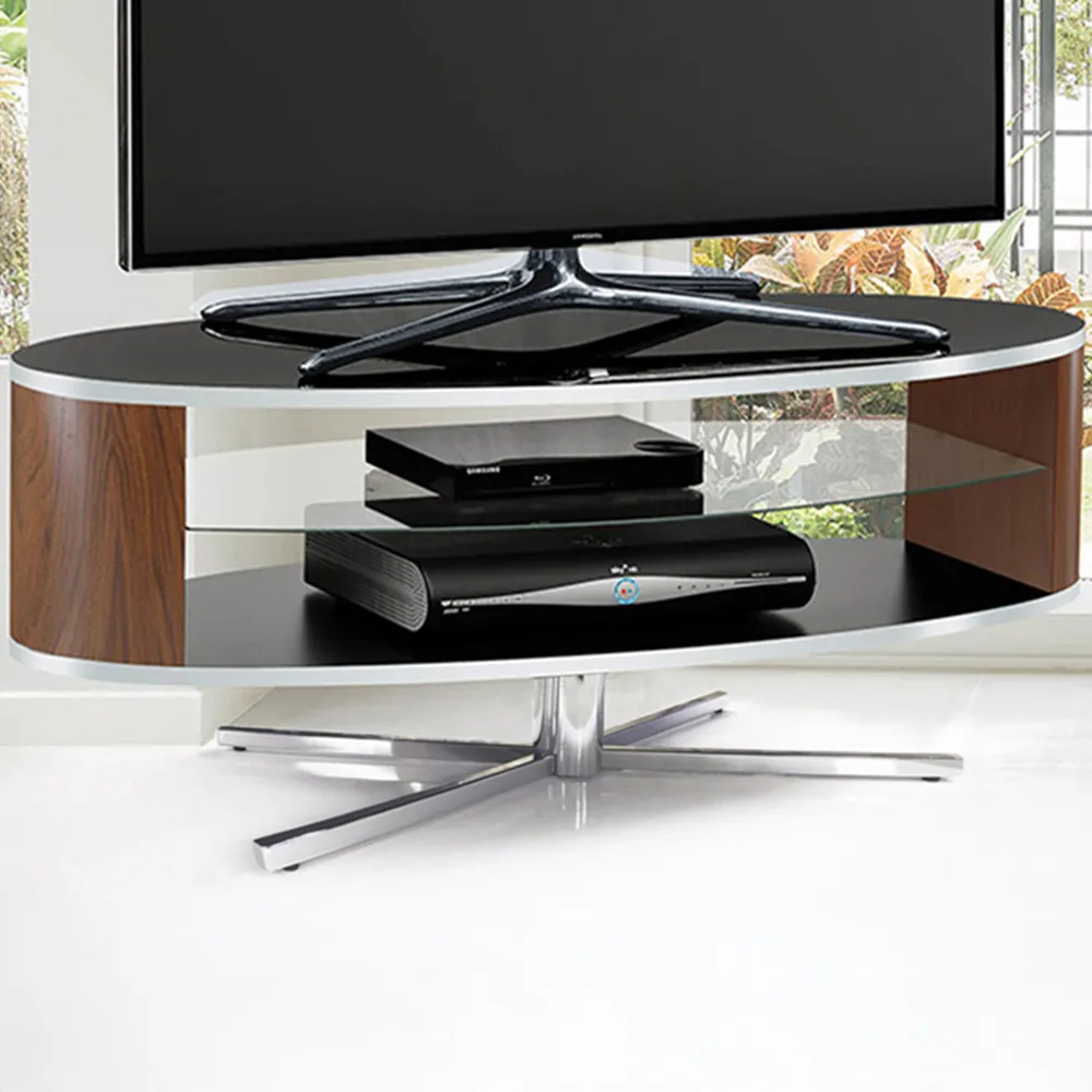 Orbit 2 Shelf TV Cabinet - Black, Walnut image
