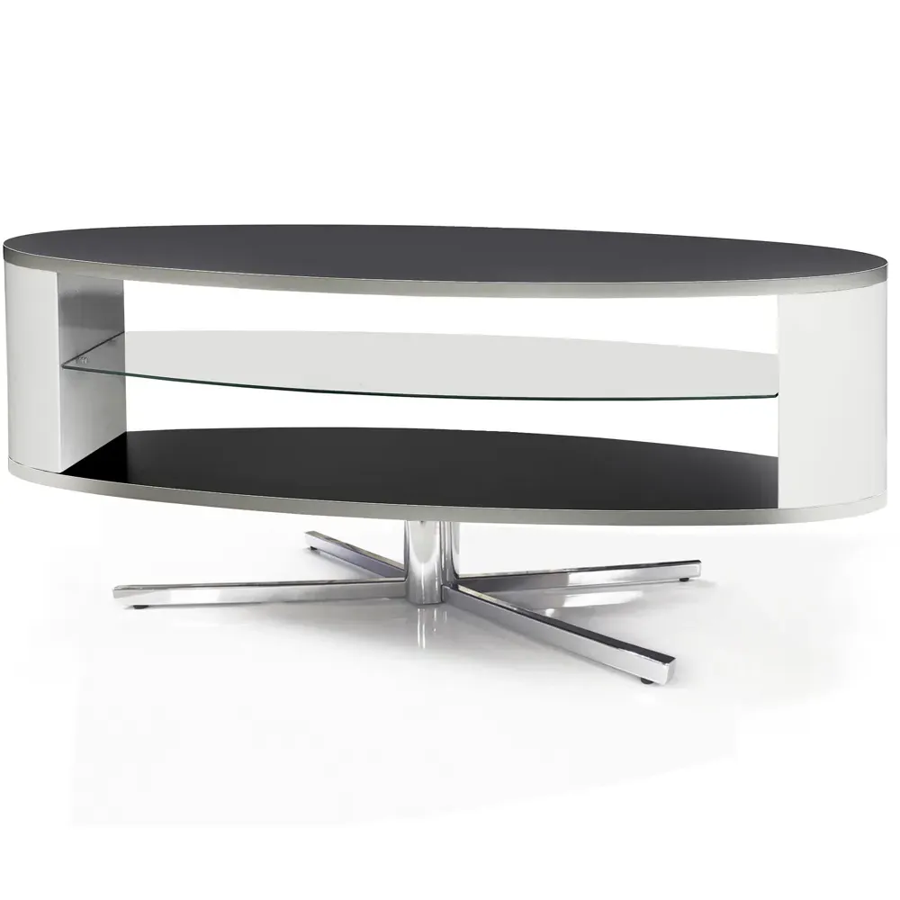Orbit 2 Shelf TV Cabinet - Black, White