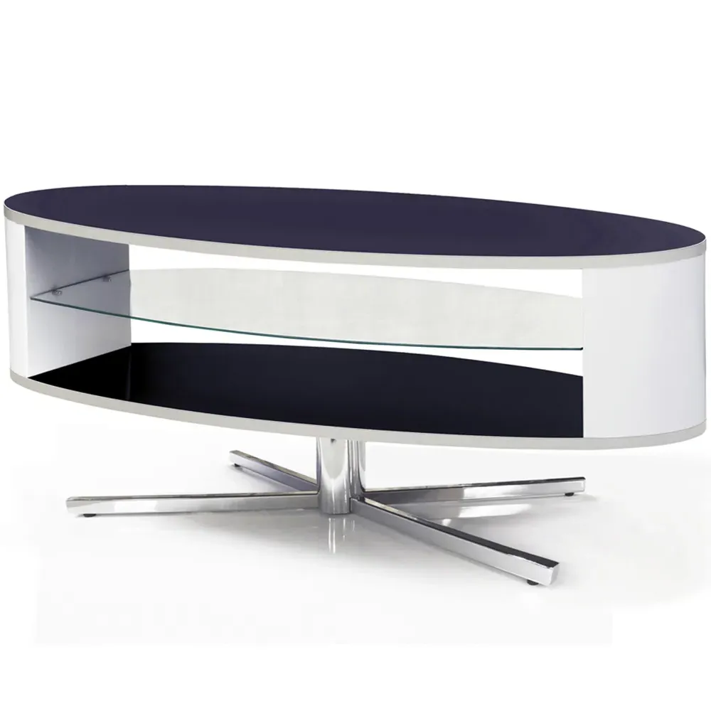 Orbit 2 Shelf TV Cabinet - Black, White