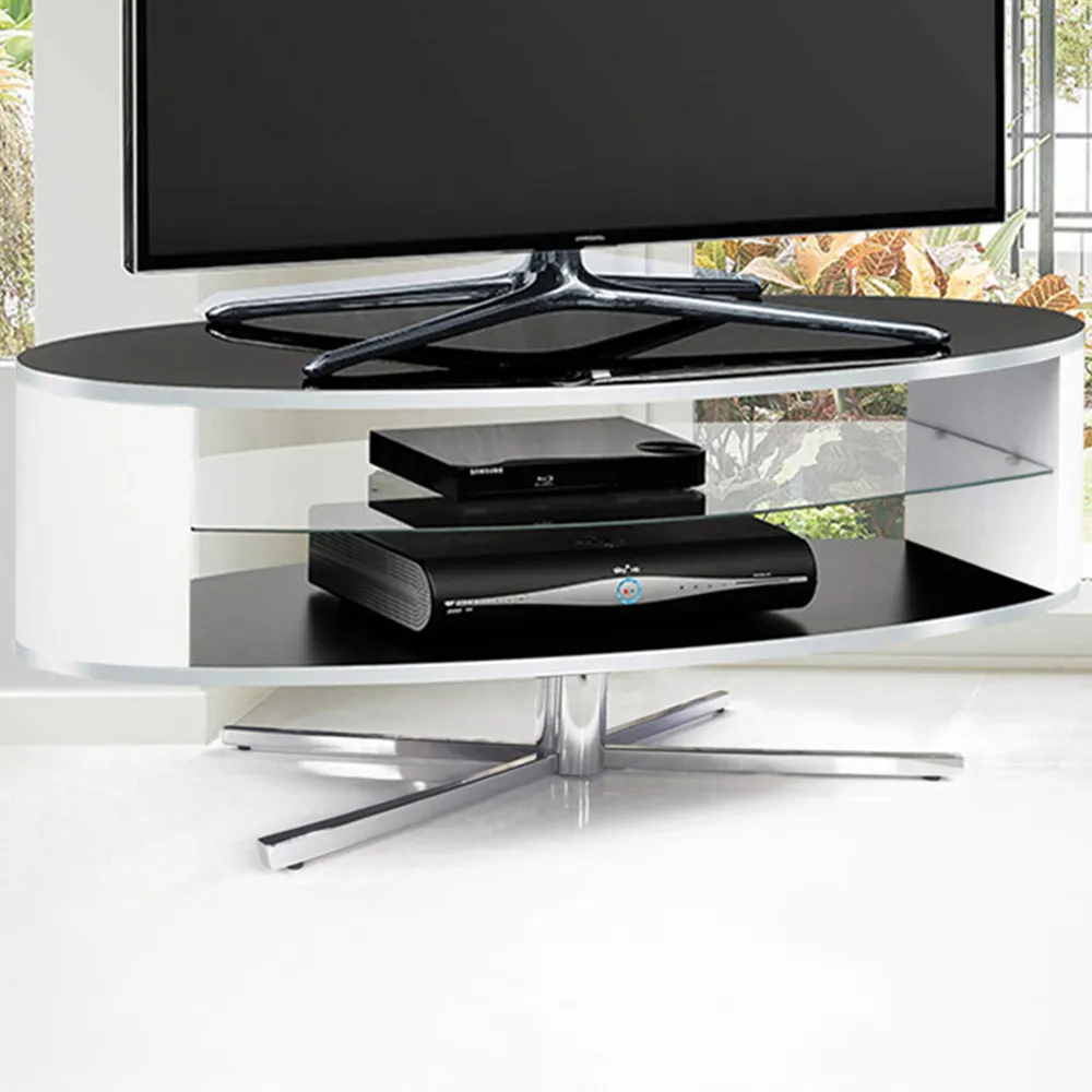 Orbit 2 Shelf TV Cabinet - Black, White
