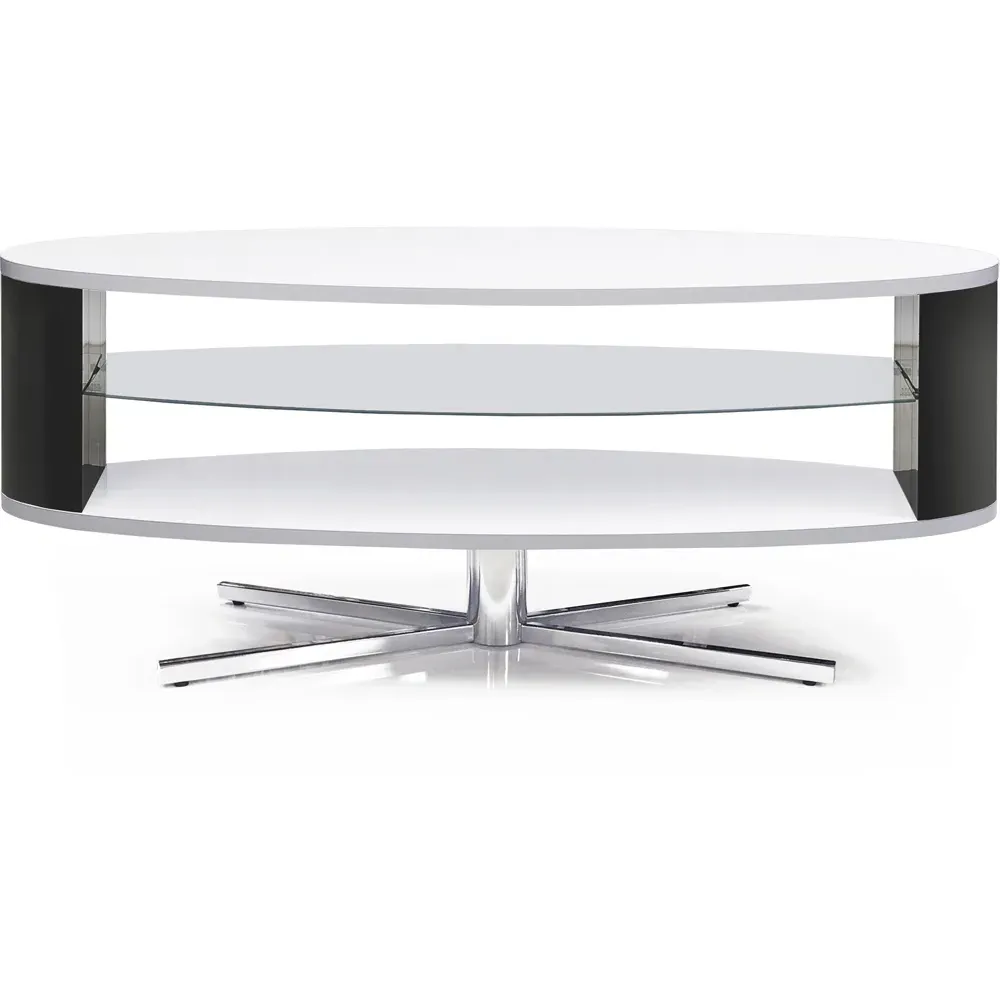Orbit 2 Shelf TV Cabinet - White, Black