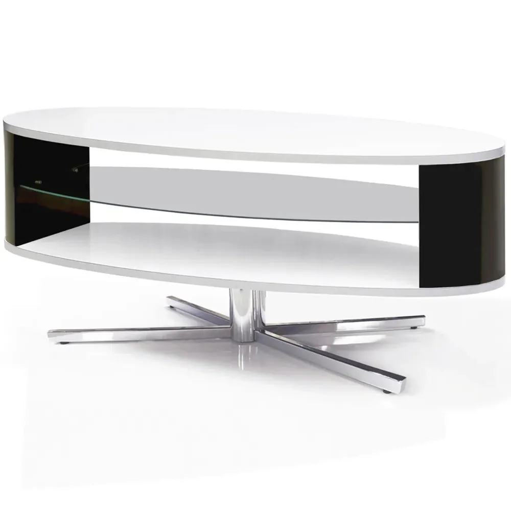 Orbit 2 Shelf TV Cabinet - White, Black