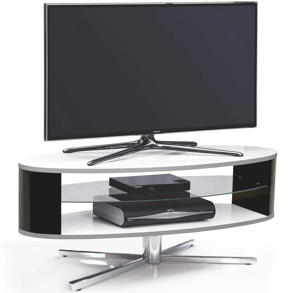 Orbit 2 Shelf TV Cabinet - White, Black