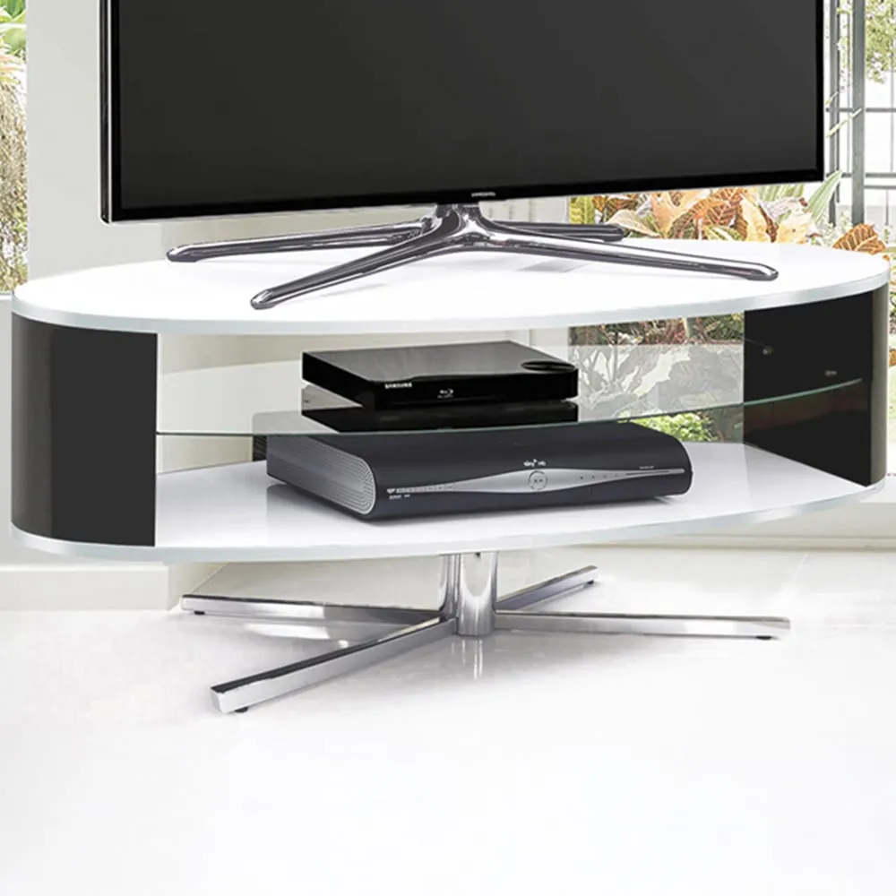 Orbit 2 Shelf TV Cabinet - White, Black