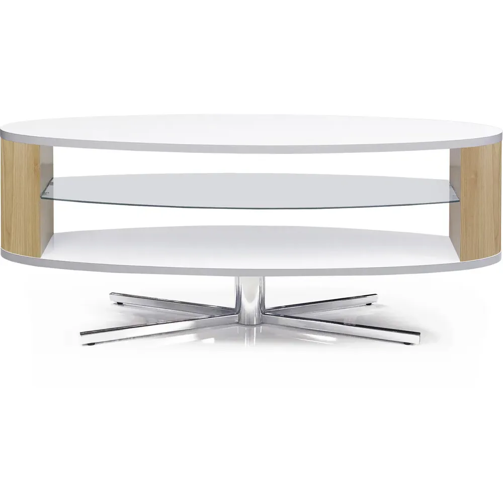 Orbit 2 Shelf TV Cabinet - White, Oak