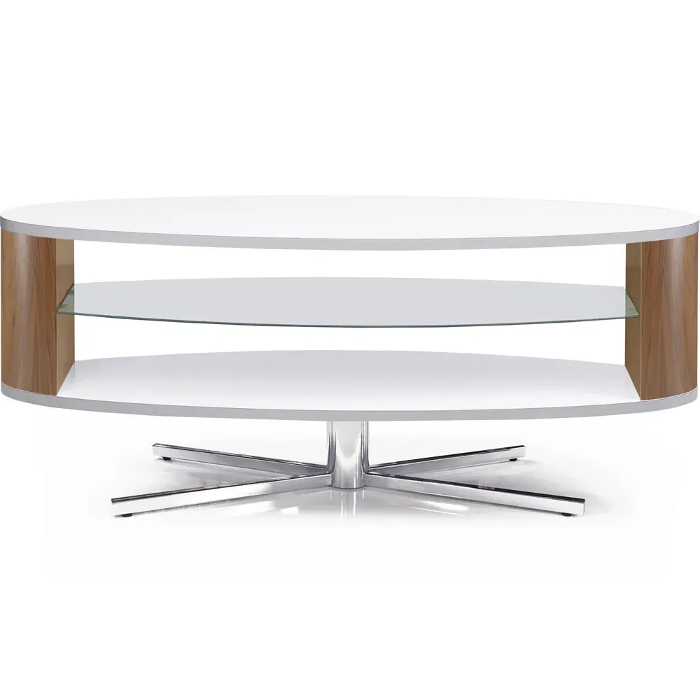 Orbit 2 Shelf TV Cabinet - White, Walnut