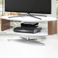 Orbit 2 Shelf TV Cabinet - White, Walnut